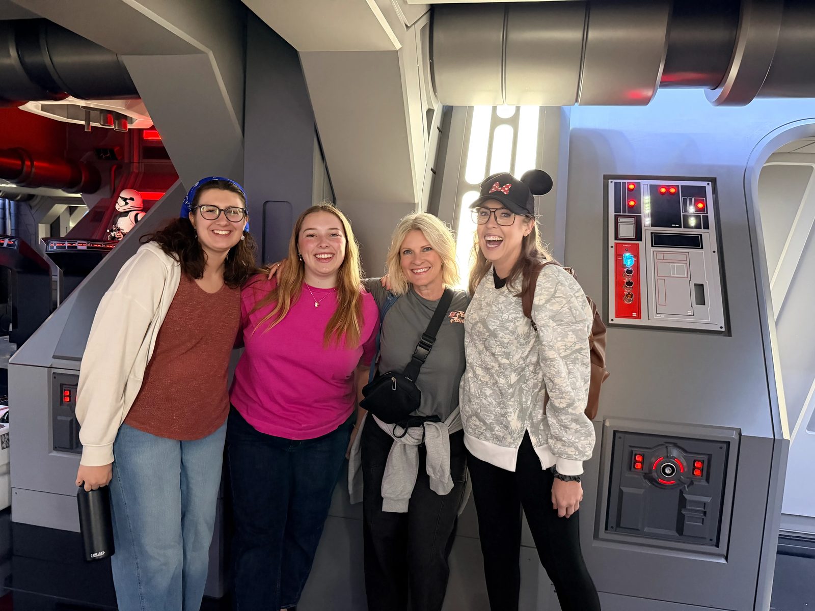 Encore mentors and Young Artists together inside a Star Wars attraction